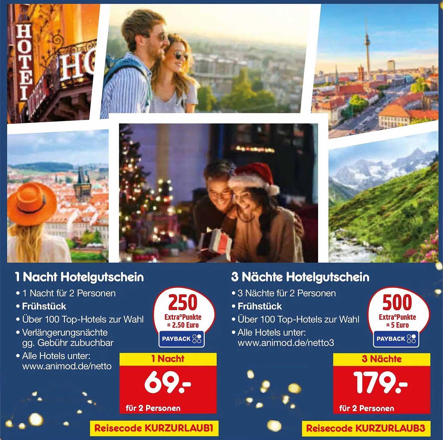 1 Nacht Hotelgutschein für 2 Personen inklusive Frühstück – nur 69,00 €