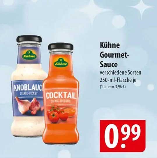 Kühne Gourmet-Sauce verschiedene Sorten 250-ml-Flasche je