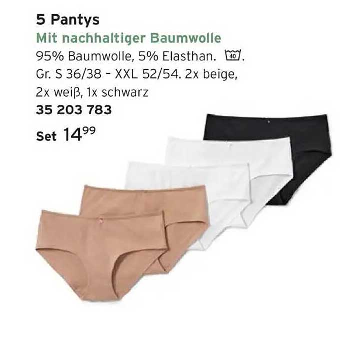 5 Pantys mit nachhaltiger Baumwolle