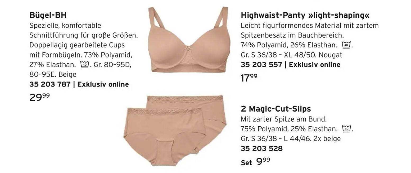 Bügel-BH, Highwaist-Panty »light-shaping« und 2 Magic-Cut-Slips
