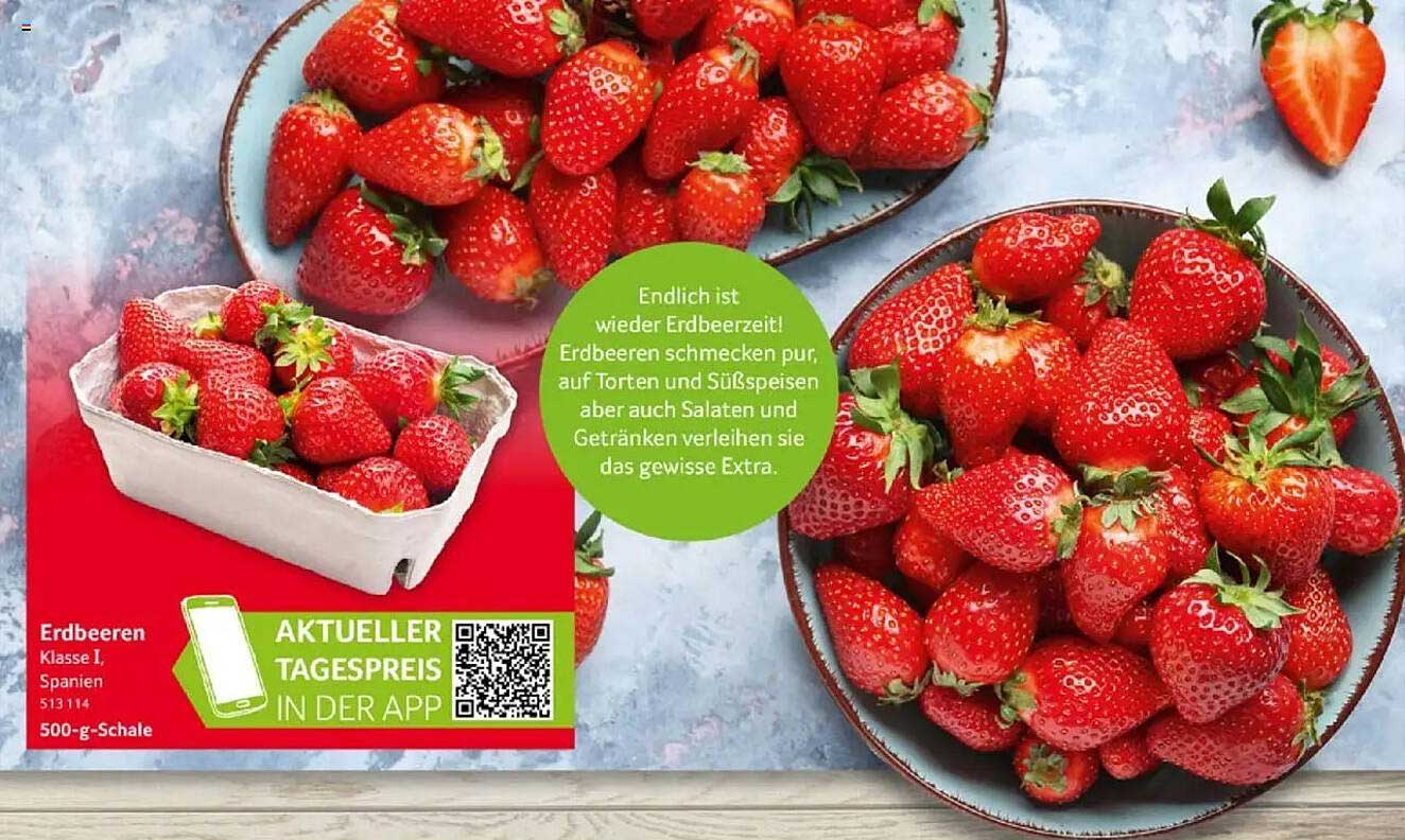 Erdbeeren Klasse I, Spanien – 500 g Schale