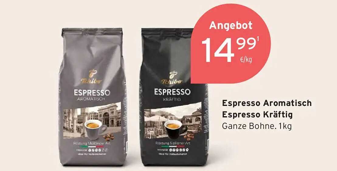 Espresso Aromatisch & Espresso Kräftig – Ganze Bohne. 1kg