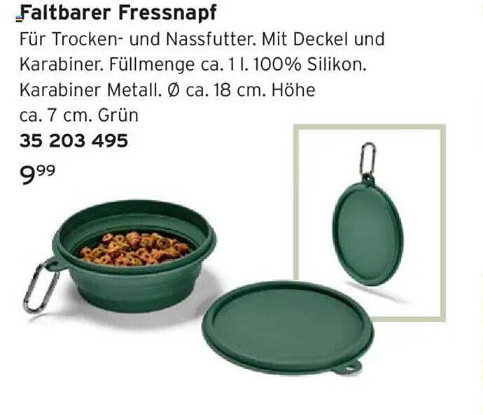 Faltbarer Fressnapf für Hunde und Katzen