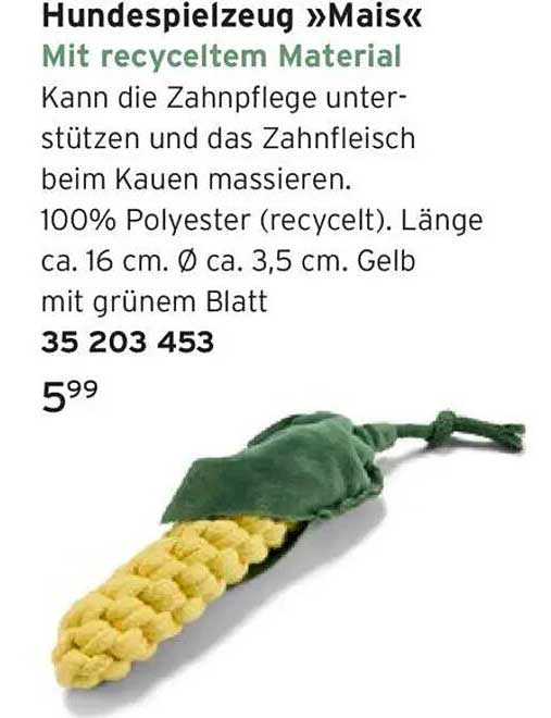 Hundespielzeug »Mais« Mit recyceltem Material