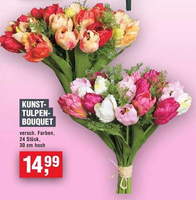 KUNST-TULPEN-BOUQUET, 24 Stück, 30 cm hoch
