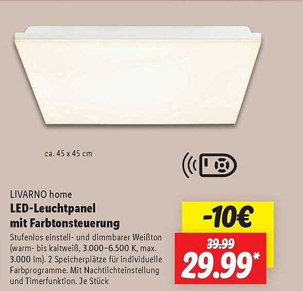 LIVARNO home LED-Leuchtpanel mit Farbtonsteuerung