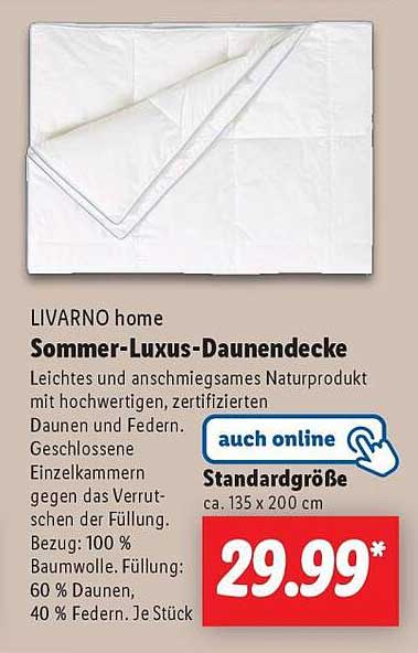 LIVARNO home Sommer-Luxus-Daunendecke