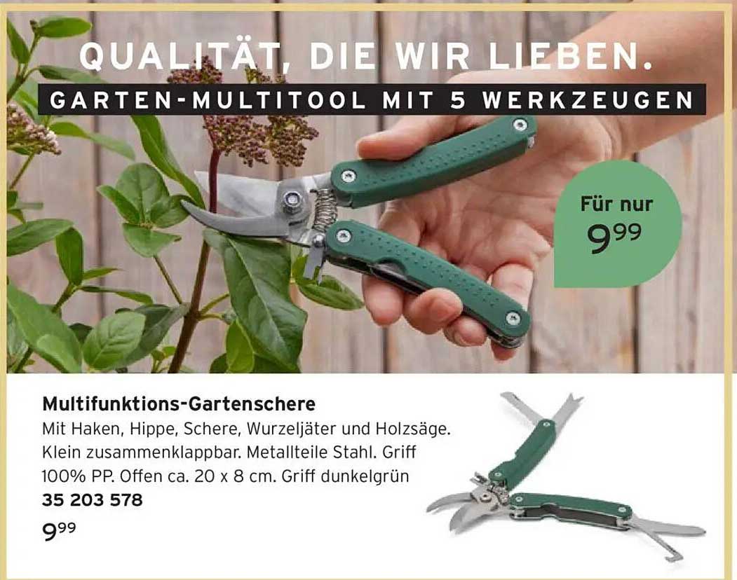 Multifunktions-Gartenschere mit 5 Werkzeugen für nur 9,99