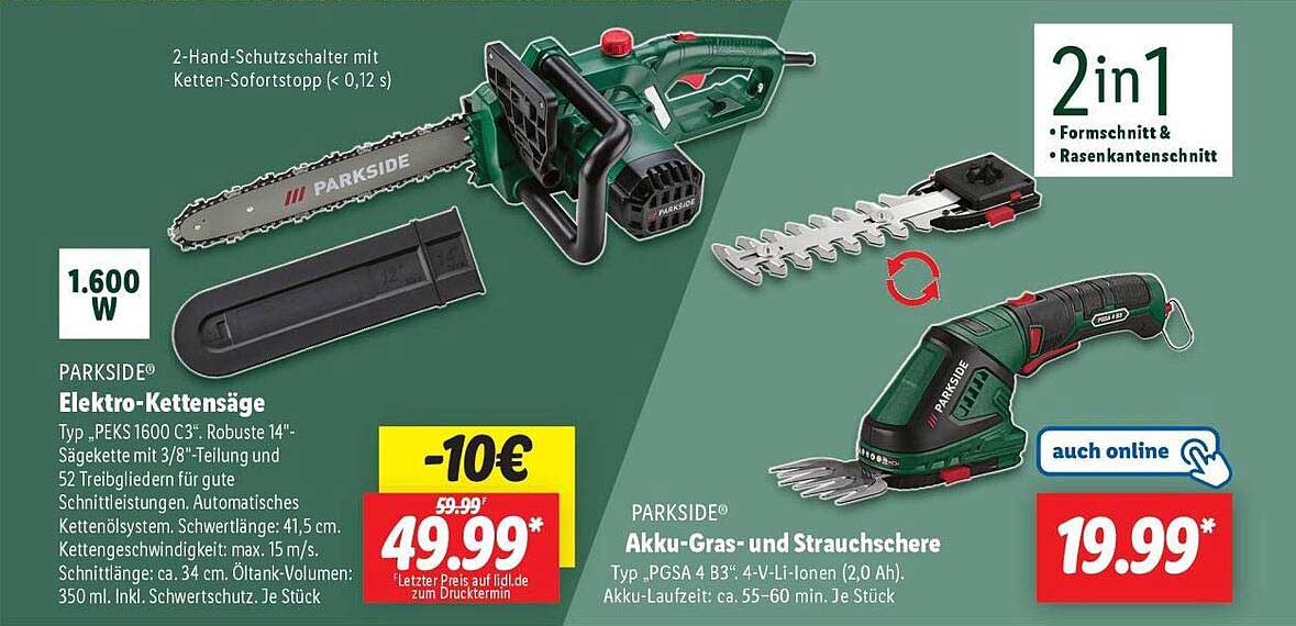 PARKSIDE Elektro-Kettensäge - Typ PEKS 1600 C3