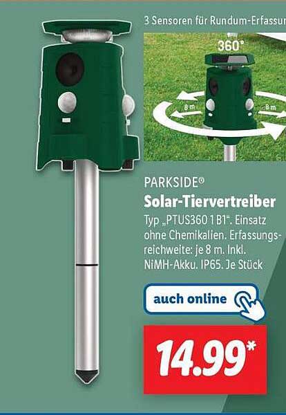 PARKSIDE® Solar-Tiervertreiber Typ „PTUS3601B1“