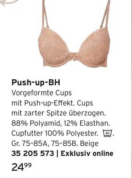 Push-up-BH mit vorgeformten Cups und zarter Spitze