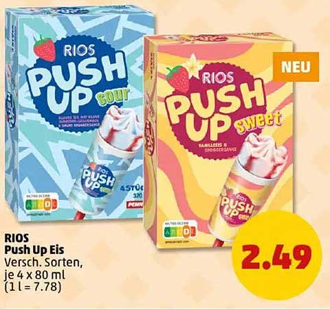RIOS Push Up Eis, verschieden Sorten, je 4 x 80 ml