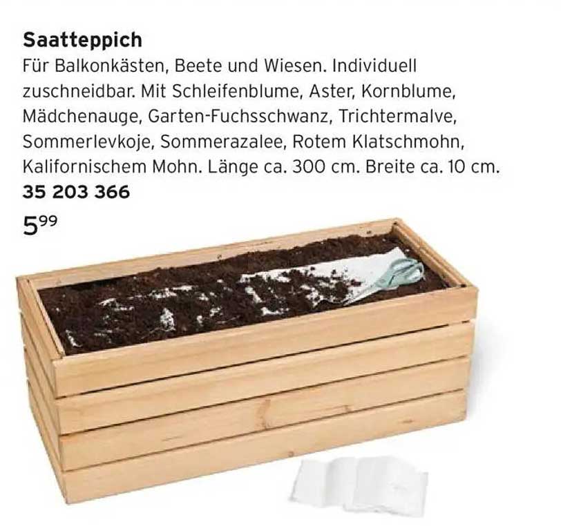 Saatteppich für Balkonkästen, Beete und Wiesen