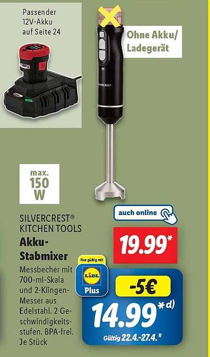SILVERCREST® Akku-Stabmixer