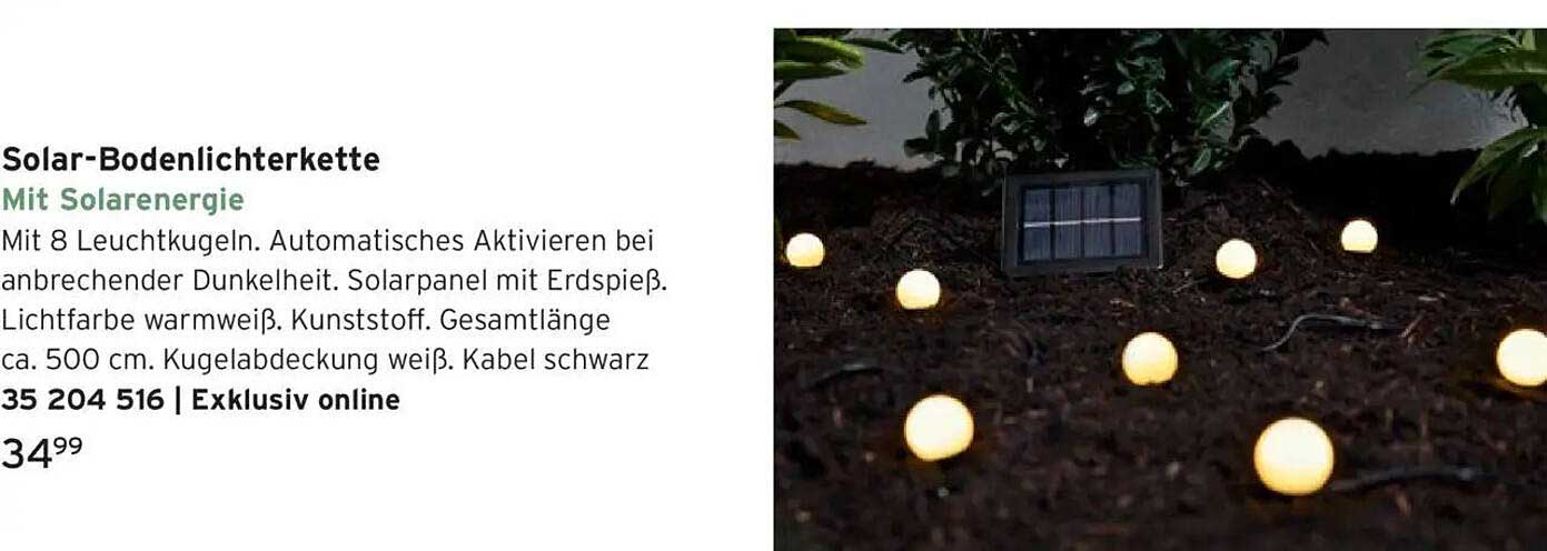 Solar-Bodenlichterkette mit Solarennergie