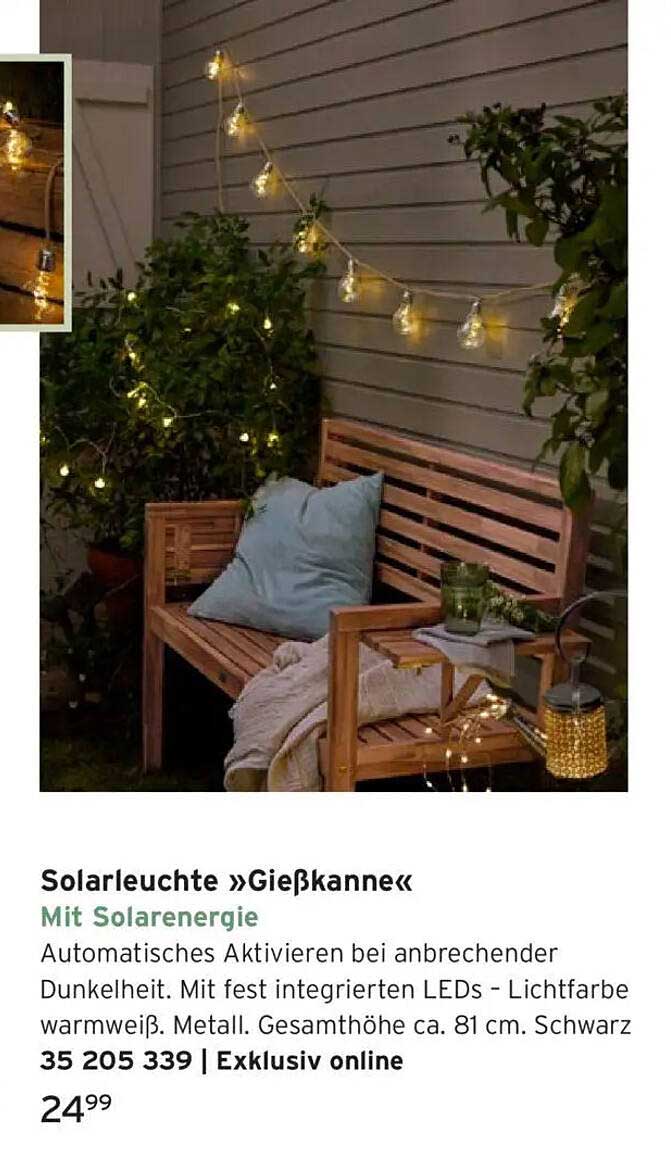 Solarleuchte »Gießkanne« mit Solarennergie