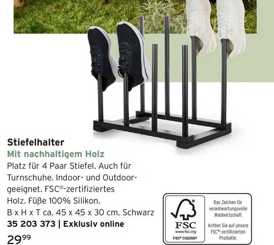 Stiefelhalter aus nachhaltigem Holz