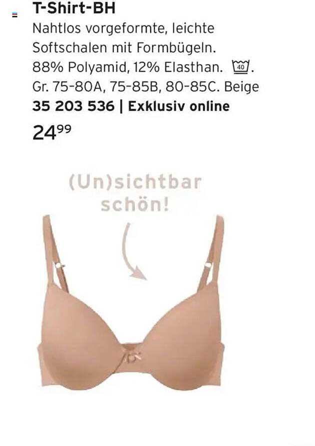 T-Shirt-BH nahtlos vorgeformt mit leichten Softschalen