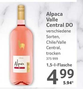 Alpaca Valle Central DO verschiedene Sorten, Chile/Valle Central, trocken 375 999 1,5-l-Flasche
