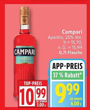 Campari Aperitif, 25% Vol., 0,7l Flasche