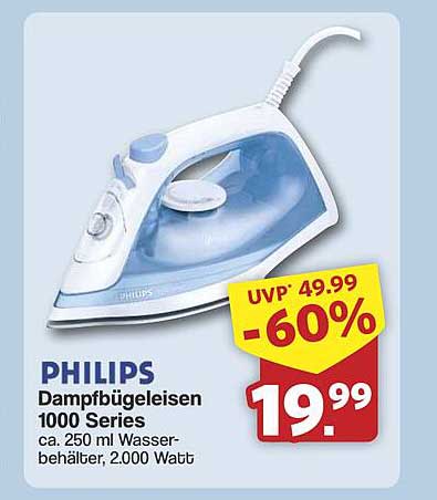 PHILIPS Dampfbügeleisen 1000 Series