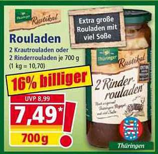 Rouladen 2 Krautrouladen oder 2 Rinderrouladen je 700 g