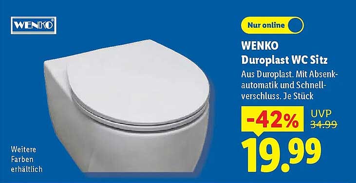 WENKO Duroplast WC Sitz