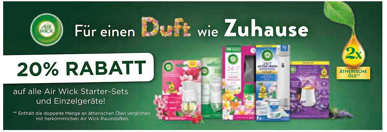 20% Rabatt auf alle Air Wick Starter-Sets und Einzelgeräte