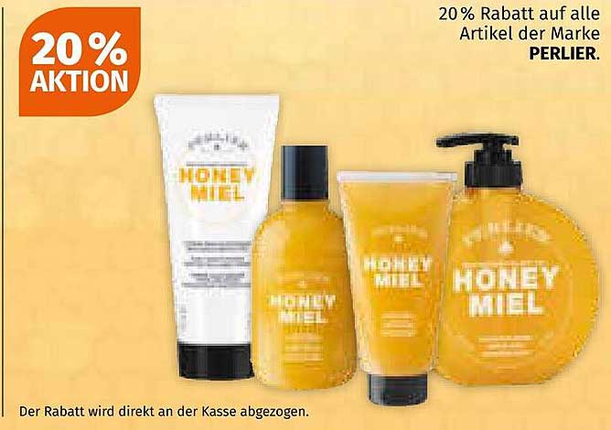 20 % Rabatt auf alle Artikel der Marke Perlier - Honey Miel