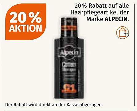 20 % Rabatt auf alle Haarpflegeartikel der Marke ALPECIN