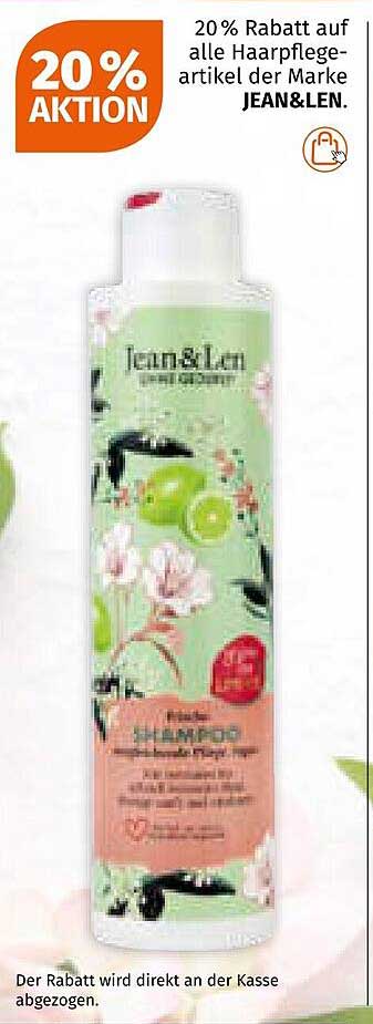 20 % Rabatt auf alle Haarpflegeartikel der Marke JEAN&LEN