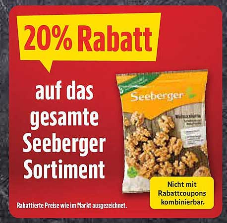 20% Rabatt auf das gesamte Seeberger Sortiment