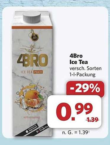 4Bro Ice Tea versch. Sorten 1-l-Packung