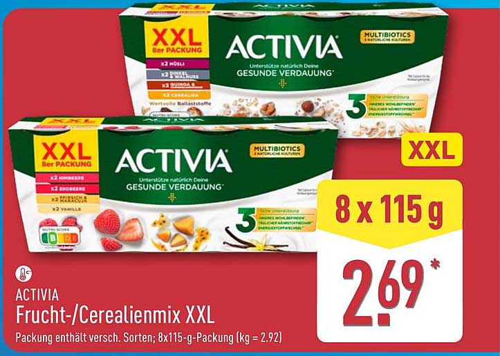 ACTIVIA Frucht-/Cerealienmix XXL 8 x 115 g
