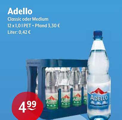 Adello Classic oder Medium - 12 x 1,0 l PET