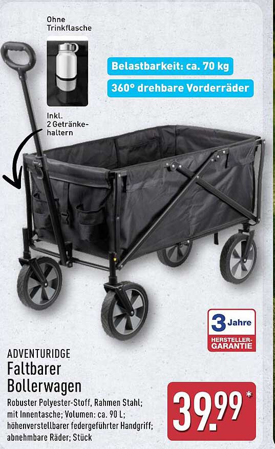 ADVENTURIDGE Faltbarer Bollerwagen