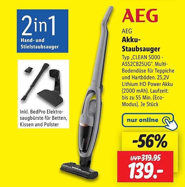 AEG Akku-Staubsauger CLEAN 5000 - AS52CB25UG