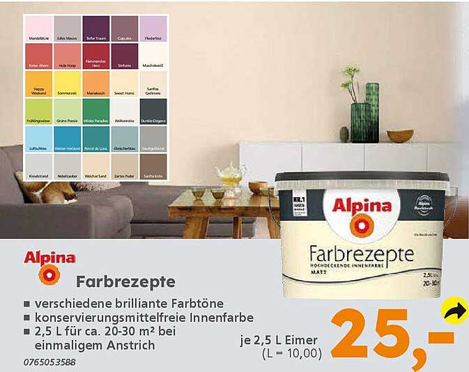 Alpina Farbrezepte Innenfarbe 2,5 L