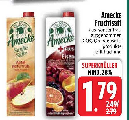 Amecke Fruchtsaft 1L - Angebot vom Edeka-Prospekt