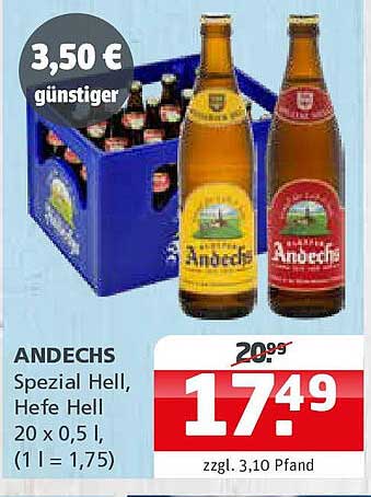 ANDECHS Spezial Hell, Hefe Hell 20 x 0,5 l