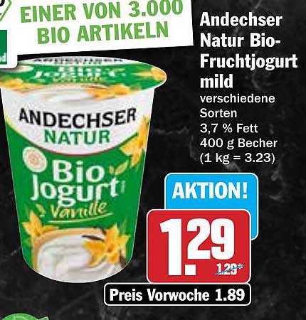Andechser Natur Bio-Fruchtjogurt mild