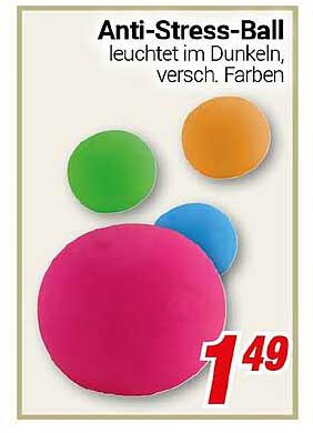 Anti-Stress-Ball leuchtet im Dunkeln, verschied. Farben