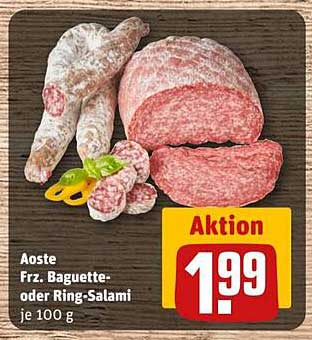 Aoste Frz. Baguette- oder Ring-Salami je 100 g