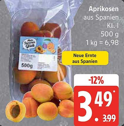 Aprikosen aus Spanien Kl. I 500 g