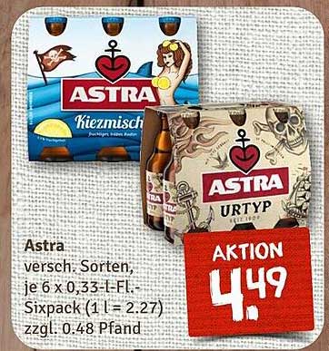 Astra Bier – 6 x 0,33 l Flaschen Mixpack