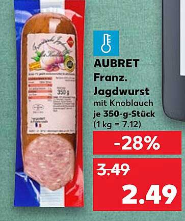 AUBRET Franz. Jagdwurst mit Knoblauch je 350-g-Stück