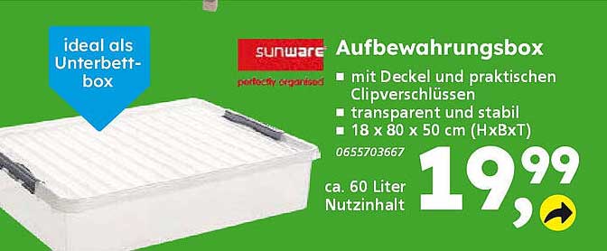 Aufbewahrungsbox von Sunware – transparent und stabil