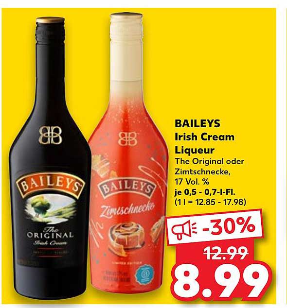 BAILEYS Irish Cream Liqueur - Original oder Zimtschnecke