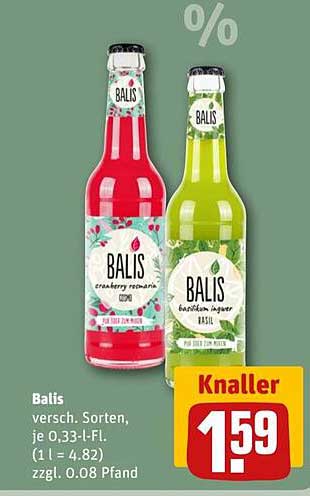 Balis Limonade – Verschiedene Sorten, je 0,33 l Fl.