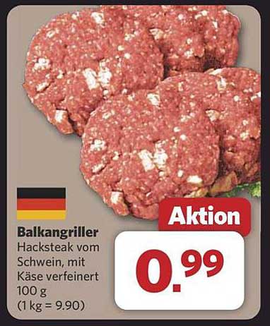 Balkangriller Hacksteak vom Schwein, mit Käse verfeinert 100 g